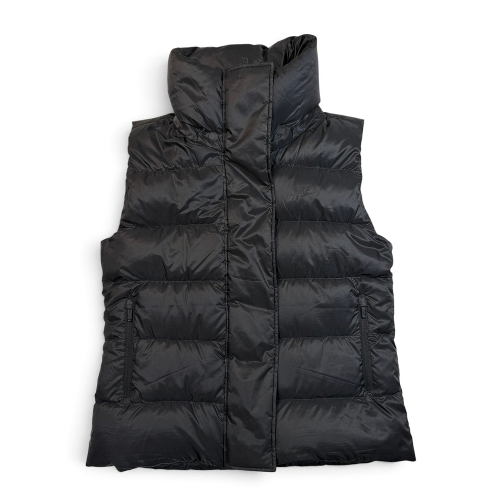 Nike Sportswear Down Fill Puffer Vest Black Funnel Neck 809550-010 Womens XL